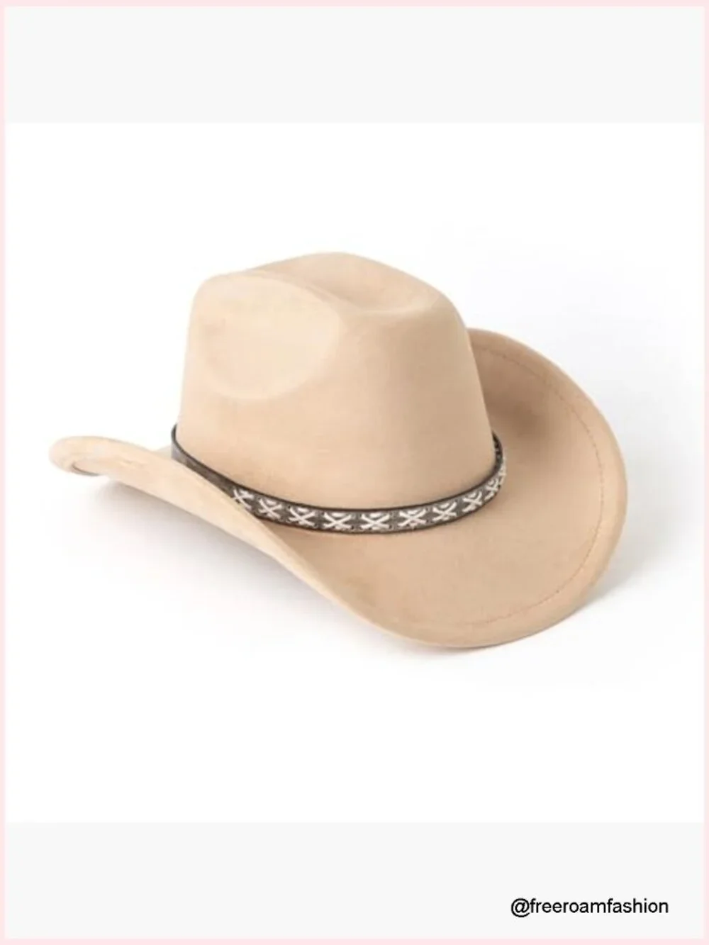 Suede Cowboy Hat Western Wide Brim Cowgirl Hat Adjustable